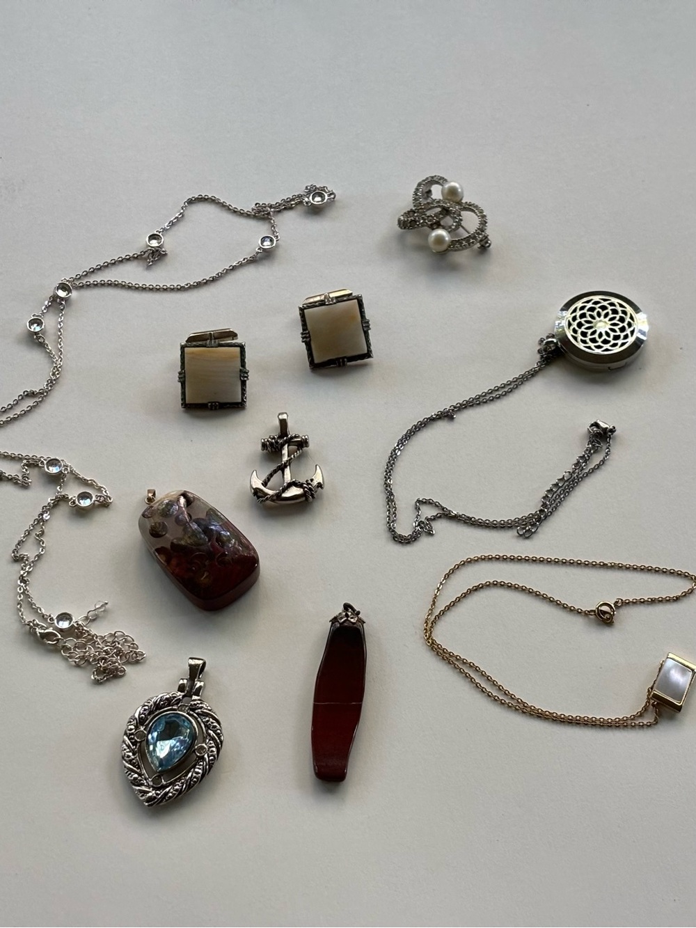 Vintage Costume Jewelry Mixed Lot 10 Pieces Assorted Wearable Collectible